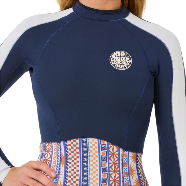 2025 Rip Curl Womens G-Bomb 1.5mm Long Sleeve Back Zip Springsuit Wetsuit 13NWSP - Navy